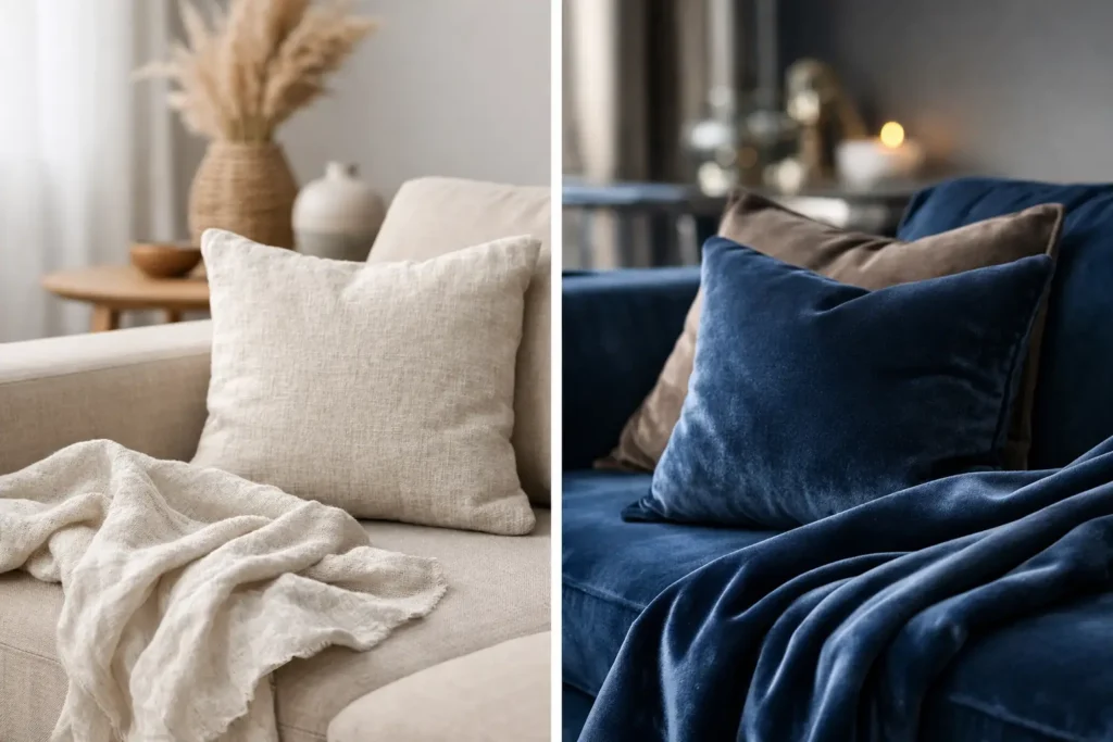 Linho ou veludo decorativo: qual escolher?