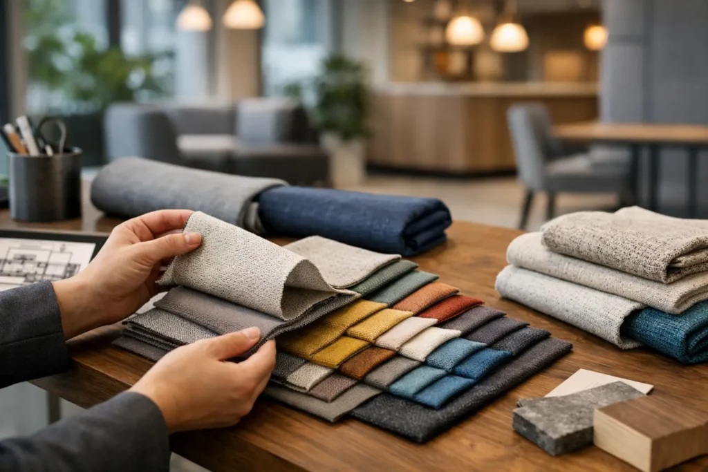 Como selecionar tecido para ambientes comerciais