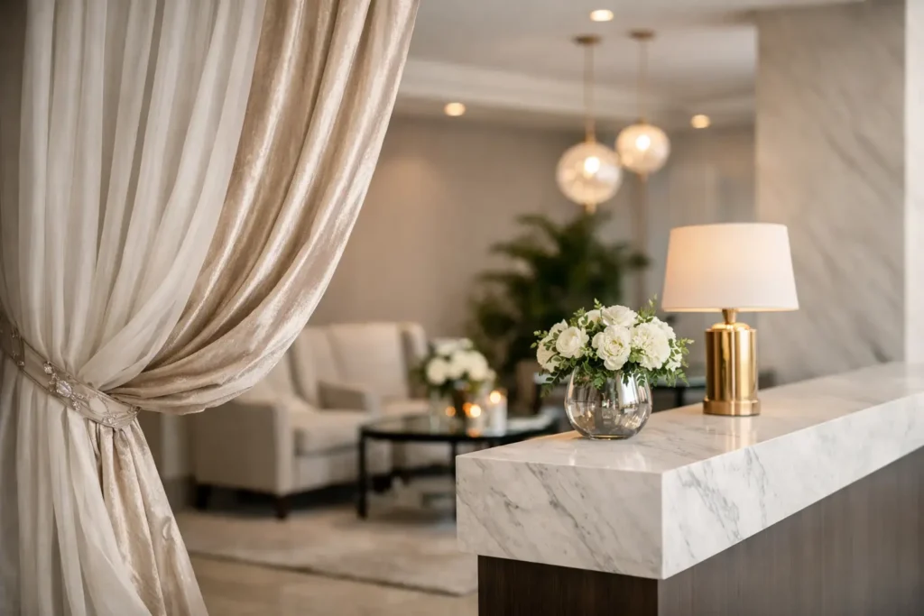 Tecido decorativo para recepção elegante