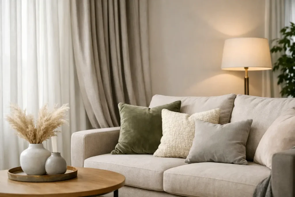 Como combinar cortinas e estofados com elegância