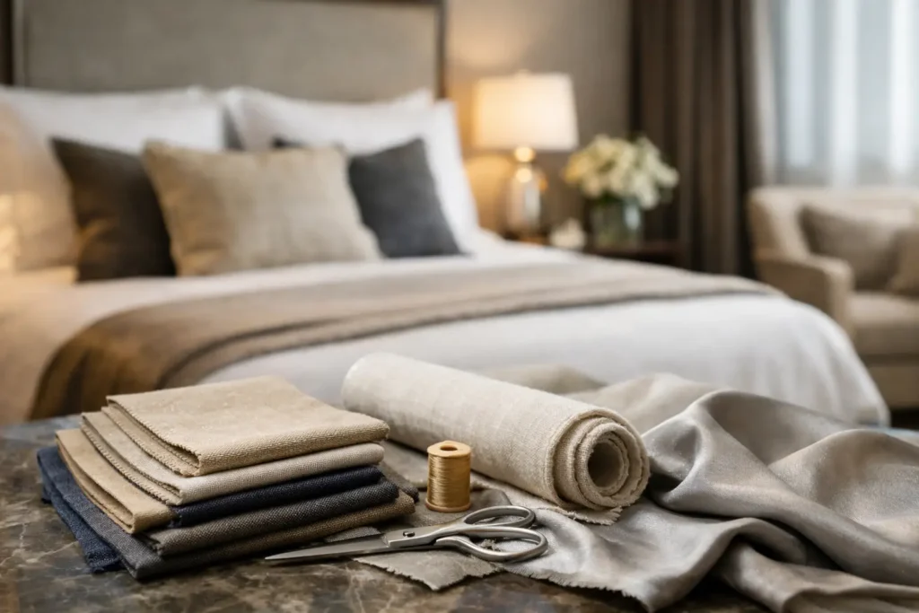 Guia de tecidos para hotel boutique sofisticado