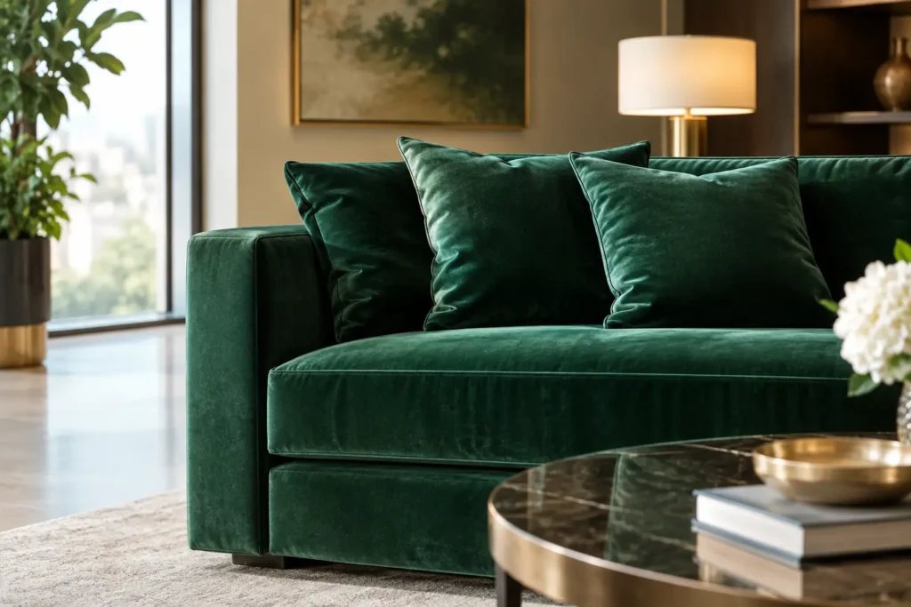 Veludo italiano no décor de alto padrão